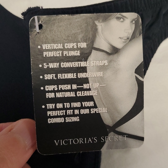 Victoria's Secret Vintage Plunge Bra, Size 34D 36C 38B, Black NWT - Picture 7 of 12